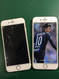 iPhone6Sのガラスが割れている画像